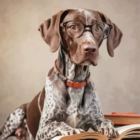 German Shorthaired Pointer With Glasses Paint by Number