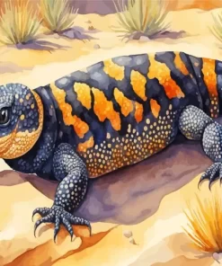 Gila Monster Art Paint by Number