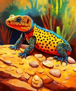 Gila Monster On a Rock Paint by Number