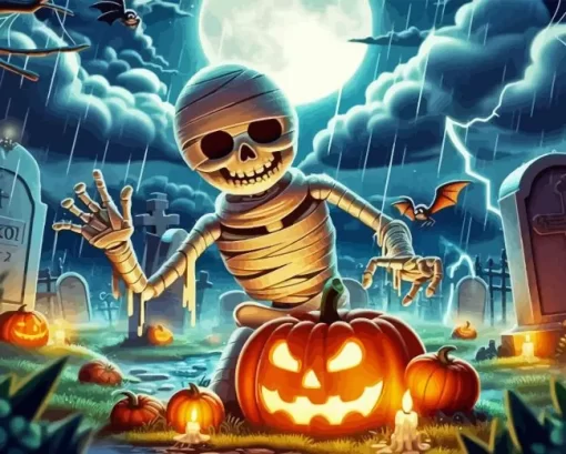 Halloween Mummy Paint By Numbers