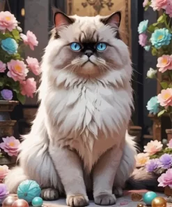 Himalayan Cat Blue Eyes Paint by Number