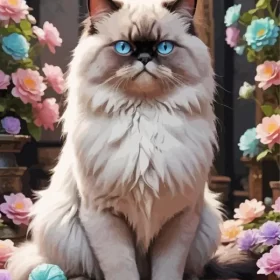 Himalayan Cat Blue Eyes Paint by Number