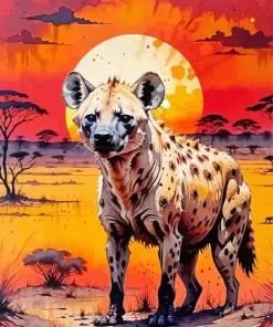 Hyena Illustration Paint by Number