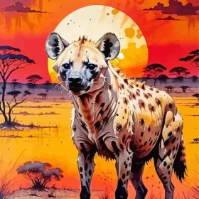 Hyena Illustration Paint by Number