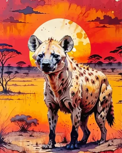 Hyena Illustration Paint by Number