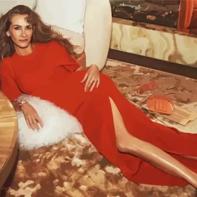 Julia Roberts In A Red Dress Paint by Number