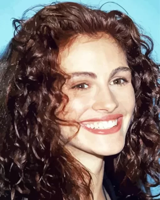 Julia Roberts In Curly Hair Paint by Number