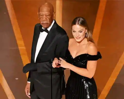 Morgan Freeman And Margot Robbie Paint by Number