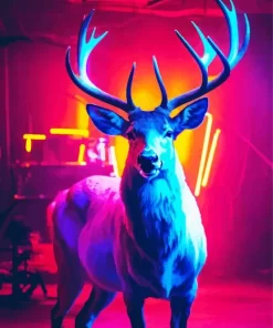 Neon Deer Animal Paint by Number