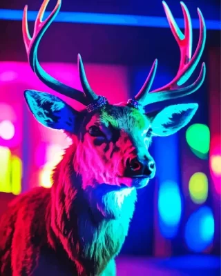 Neon Deer Paint by Number