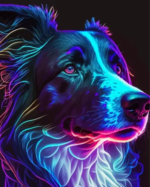 Neon Dog Paint by Number