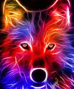 Neon Fox Animal Paint by Number