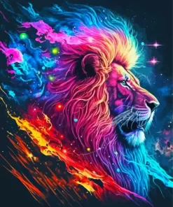 Neon Lion Paint by Number