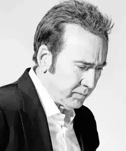 Monochrome Nicolas Cage Paint by Number