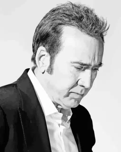 Monochrome Nicolas Cage Paint by Number