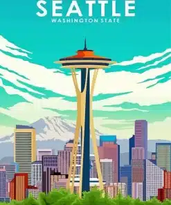 Seattle Washington Poster Paint by Number