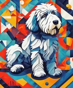 Sheepadoodle Dog Art Paint by Number