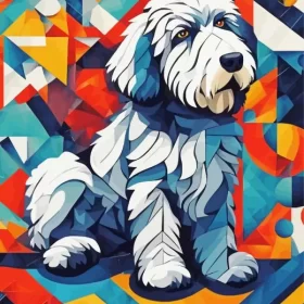 Sheepadoodle Dog Art Paint by Number