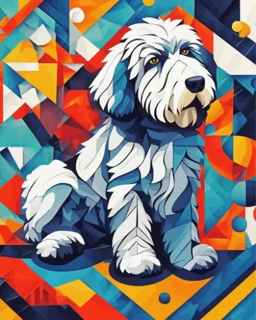 Sheepadoodle Dog Art Paint by Number