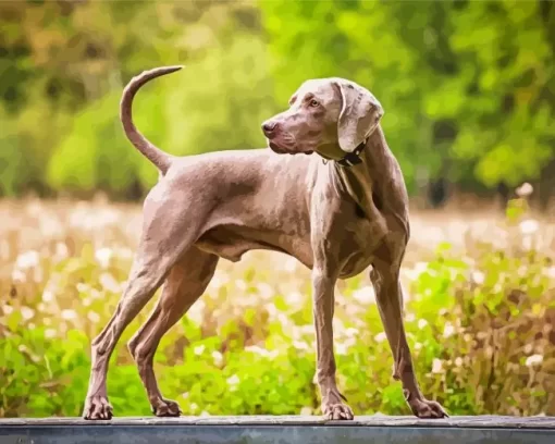 Brown Weimaraner Paint by Number