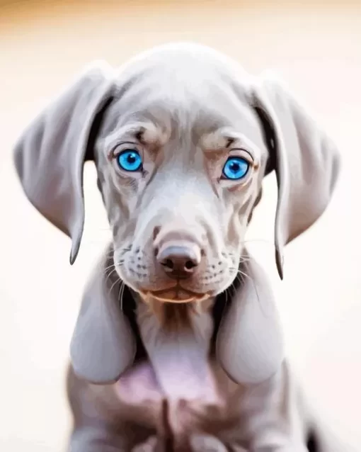 Weimaraner Blue Eyes Paint by Number