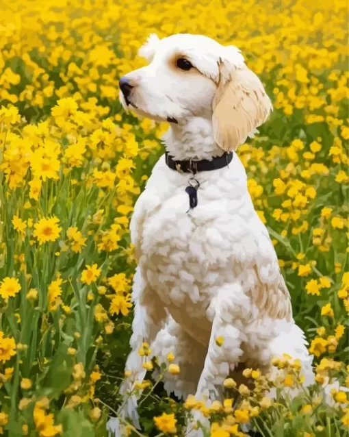 White Labradoodle Paint by Numbers