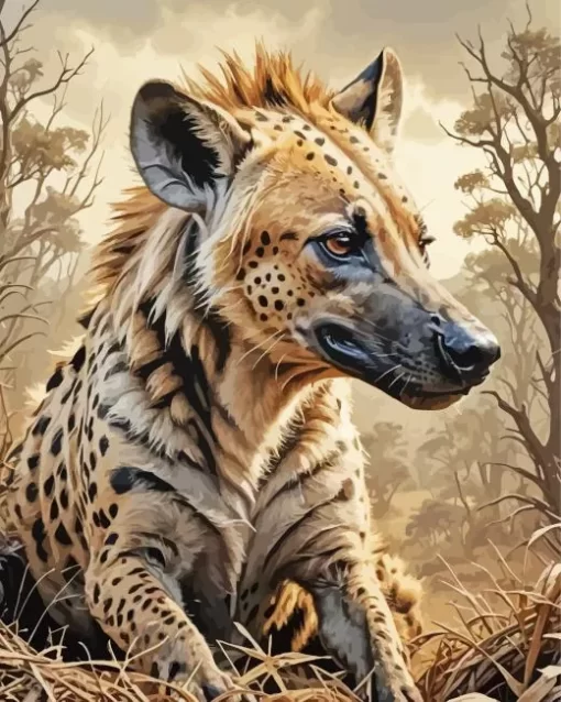 Wild Hyena Paint by Number