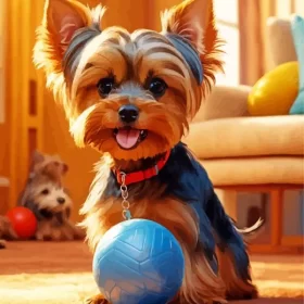 Yorkshire Terrier With Ball Paint by Number