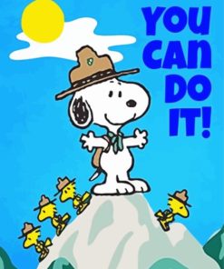 You Cn Do It Snoopy Paint by Number