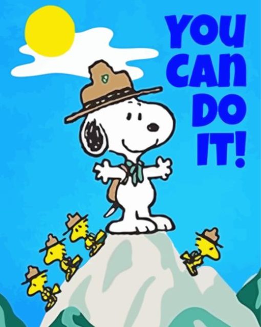 You Cn Do It Snoopy Paint by Number