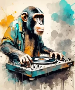 Abstract Dj Monkey Paint by Number