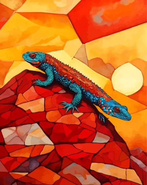 Abstract Gila Monster Paint by Number