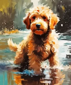 Abstract Labradoodle Paint by Number