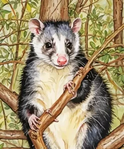 Abstract Opossum Paint by Number