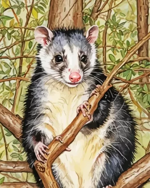 Abstract Opossum Paint by Number