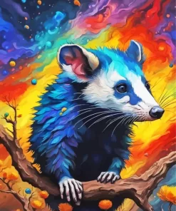 Abstract Colorful Opossum Paint by Number