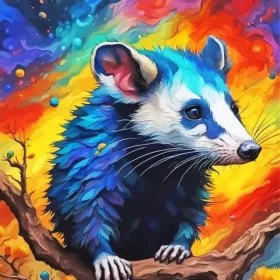 Abstract Colorful Opossum Paint by Number