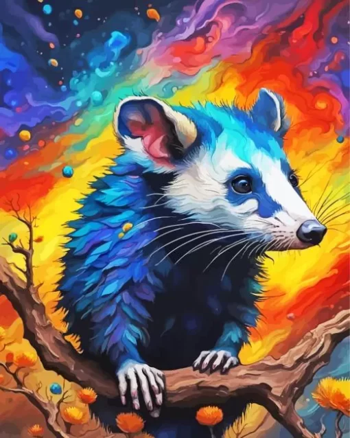 Abstract Colorful Opossum Paint by Number