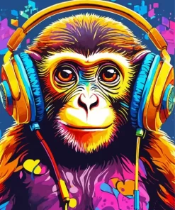 Aesthetic Dj Monkey Paint by Number