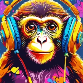 Aesthetic Dj Monkey Paint by Number