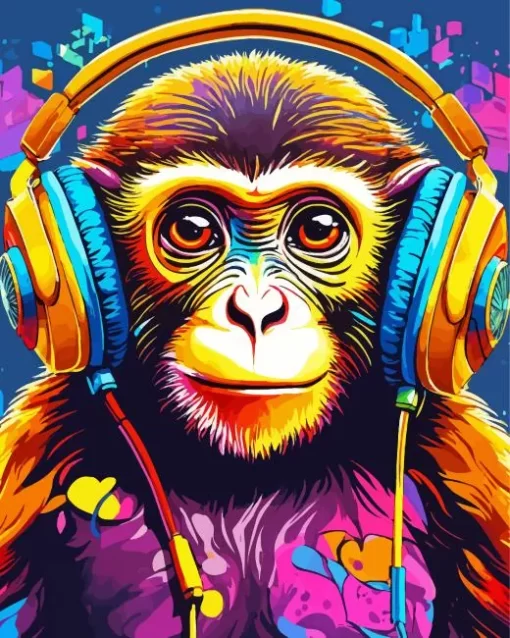 Aesthetic Dj Monkey Paint by Number