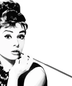 Monochrome Audrey Hepburn Paint by Number