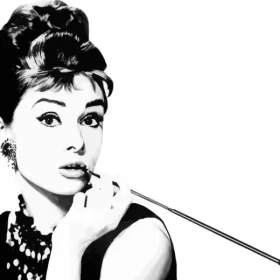 Monochrome Audrey Hepburn Paint by Number