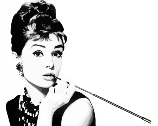 Monochrome Audrey Hepburn Paint by Number