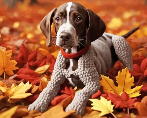 Autumn German Shorthaired Pointer Paint by Number