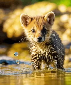 Cute Baby Hyena Paint by Number