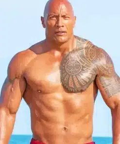 Black And White Dwayne Johnson Paint by Number