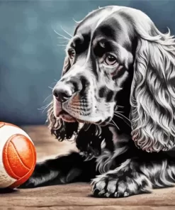 Black English Cocker Spaniel Paint by Number