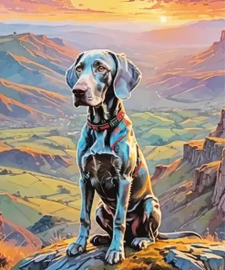 Black Weimaraner Paint by Number