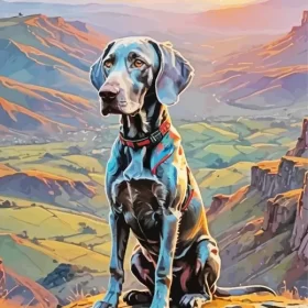 Black Weimaraner Paint by Number